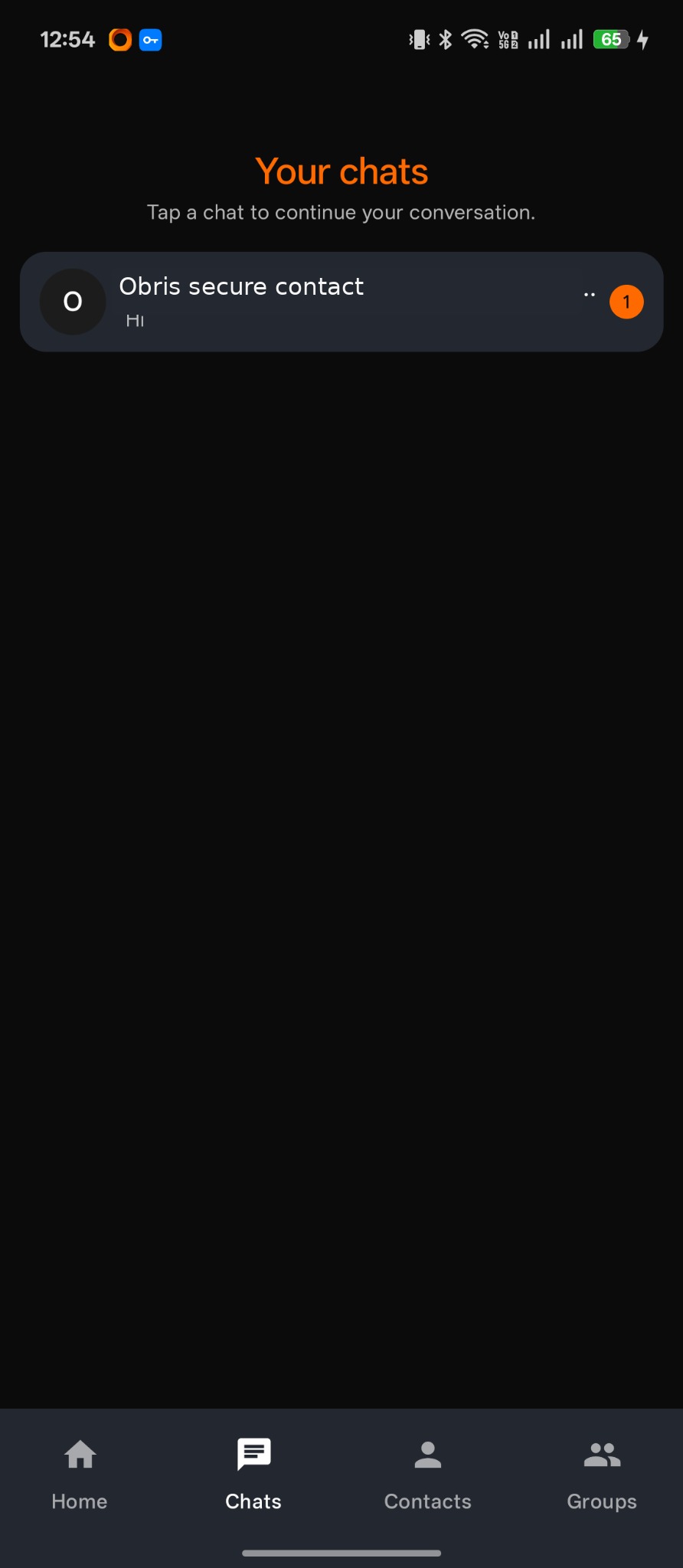 Obris Chat conversation list screen